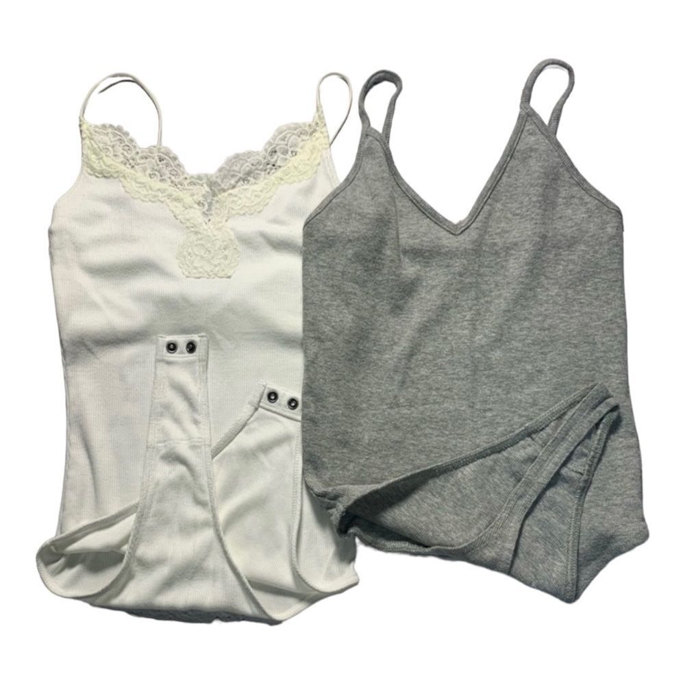 BP and HOLLISTER Bundle of two Bodysuits White and Gray